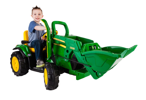 Child on green Peg Perego ride-on tractor showcasing 12 Volt Tractor Motor And Gearbox Replacement Kit Plug And Play For Peg Perego