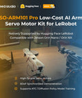AI Robotic Arm Kit With Servo Motors For AI Projects Dope Six DOF Open Source And NVIDIA Jetson Compatible demonstrated on desk