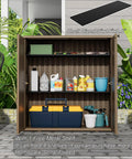 Weatherproof Indoor Outdoor Storage Cabinet With Doors And Shelf Easy Setup 34 By 16 By 36 Inches HDPE Plastic Storage Cabinet For Patio Balcony Tools Multi Purpose Organizer Brown