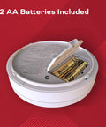 2 In 1 Smoke And Carbon Monoxide Detector With AA Battery Powered And LED Warning Light Indicators 1 Pack 24 7 Self Testing For Continuous Protection And Easy Setup For Quick Fire And CO Alerts At Home, open battery compartment