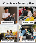 Varied uses of Heavy Duty Nylon Laundry Bag With Locking Drawstring, Large 30x40 Inch Capacity shown in different lifestyle scenarios