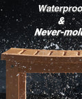 21 Inch Poly Lumber Waterproof Shower Bench With Storage Shelf, Non Slip Faux Teak Wood Shower Stool, water splashing on bench