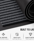 Heavy Duty Front Door Mat 3 By 5 Feet Outdoor Entrance Rug Non Slip Backing Absorbs Dirt And Water Dirt Resistant Gray