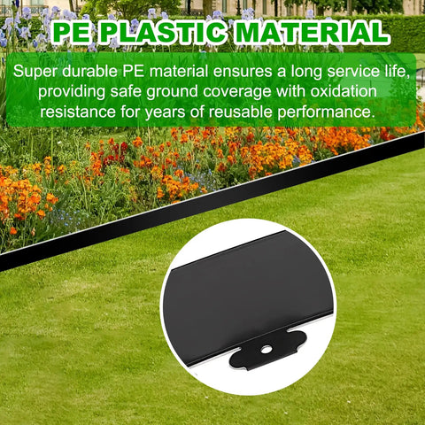 4 Inch Tall Garden Edging Kit With 66 Ft Of Lawn Border And 90 Spikes Durable Plastic Landscape Edging in garden setting
