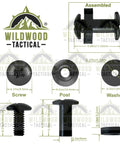 Gun Holster Hardware One Half Inch Posts And One Half Inch Chicago Screws Kit Twelve Sets Black Open Slotted Fasteners