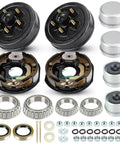 Electric Brake Kit For Trailer Axles Pair With 5 On 5 Bolt Circle Drums, 10 Inch By Two And One Quarter Inch Manual Adjusting Brakes