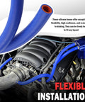 Thickened Silicone Heater Hose Kit With Five Clamps For Engine Coolant And Radiator Vacuum Lines High Temp Reinforced Flexible Hose