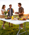 Beefy Folding Table 6Ft Heavy Duty 350 Lb Capacity With 18 Percent Thicker HDPE Waterproof Top for outdoor picnic with friends