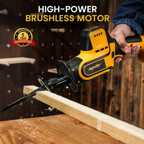 Brushless Reciprocating Saw Cordless 20V Max Compatible Tool Only 3000 SPM cutting wood, high-power motor
