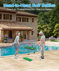 Floating Golf Green For Pool And Lake With Dual Cup Design Chipping Mat Ball Retriever And Anti Drift Ropes Stable EVA Base