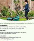 Person mowing lawn showcasing compatibility for Aramid Replacement Drive Belt For Lawn Mower Decks Fits Woods 18879 RD72 RD7200