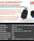 Two Pack 4 Pin 40 30 Amp 12V DC Waterproof Relay Kit with Heavy Duty 12 AWG Tinned Copper Wires and SPDT Harness Diagram