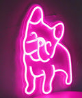 Pink LED Neon Dog Sign For Wall Decor So Cute French Bulldog Night Light USB Powered Glow Creates Dope Bedroom Vibe