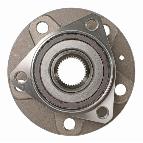 Top Shelf Front Wheel Bearing And Hub Assembly For 2015 To 2020 Audi A3 Quattro RS 3 And Volkswagen Golf R Alltrack Awd, front view of assembly.