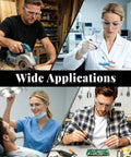 Snap Right On High Definition Safety Glasses Fit Over Prescription Glasses Lightweight Wide Vision Protective Eyewear For Lab Work Woodworking And Home DIY With Killer Clarity used in woodworking, lab, healthcare, and electronics.