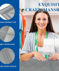 Seamstress working on Magnetic Thermal Insulated Door Curtain Fits 32 X 80 Inch Door Curtain Size 34 X 82 Inches