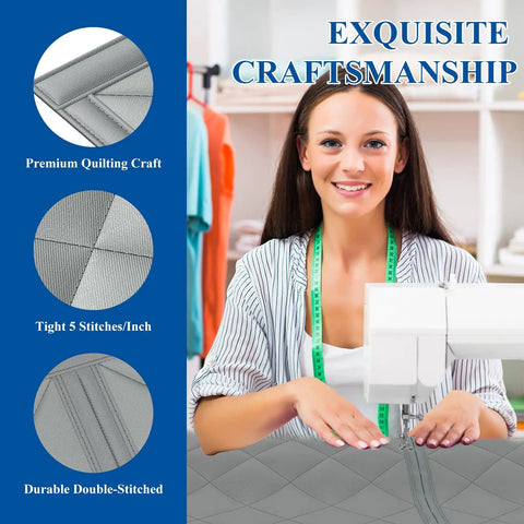 Seamstress working on Magnetic Thermal Insulated Door Curtain Fits 32 X 80 Inch Door Curtain Size 34 X 82 Inches