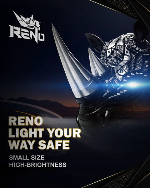 H1 Driving LED Fog Bulbs 6500K Crystal White 42000 Lumens Nasty Bright Street Legal Heavy Duty showcased with rhinoceros design.
