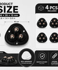 DaddyBee Heavy Duty Self Adhesive Casters 8 Pack Stick-On Swivel Wheels 46x35mm with a black plastic design.