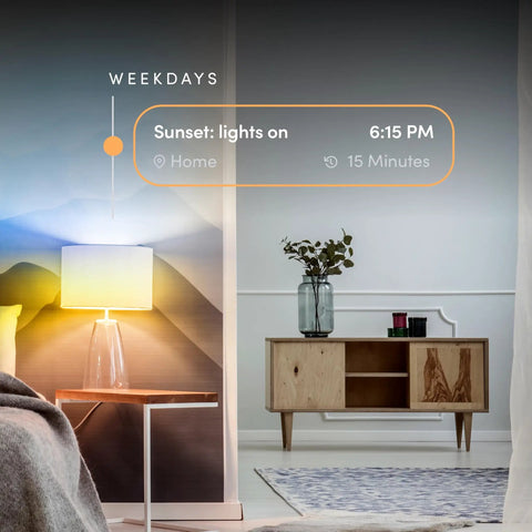 Living room with E12 Candle Color Wi Fi Smart LED Light Bulb With Polychrome Technology 27 Addressable Zones in lamp