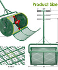Easy To Use 24 Inch Compost Spreader For Peat Moss And Top Dressing, Push Or Tow Spreader With Adjustable 3 Height Settings