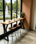 36 Inch Metal Bar Table Legs Set Of Two Sturdy Black Counter Height Support Legs For Coffee Tables Dining Tables And Desks