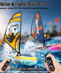 2 Pack Remote Control Sailboats For Kids 2.4GHz RC Boats With LED Lights For Pool Lake And Bathtub Great Summer Outdoor Water Toys Gift For Boys And Girls, showing colorful sailboats and remote controls.