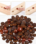 Wine Red Wood Hole Plugs Set With 120 Pieces In Four Sizes Three Sixteenths Five Sixteenths Three Eighths And Half Inch Hardwood Button Covers