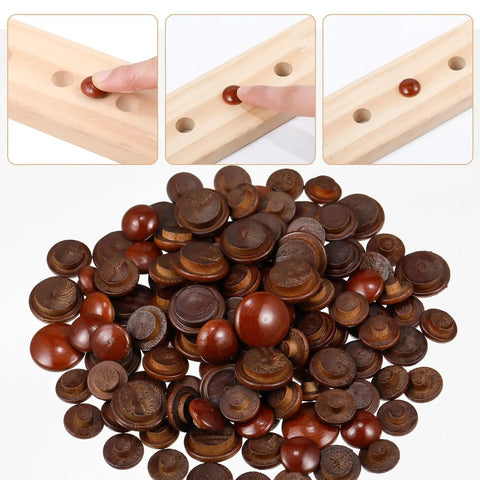 Wine Red Wood Hole Plugs Set With 120 Pieces In Four Sizes Three Sixteenths Five Sixteenths Three Eighths And Half Inch Hardwood Button Covers