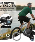 Cyclist on a road with a 7 Speed Bike Shifter Right Handle Trigger For Mountain City Road Folding Bikes SL TX30 7R