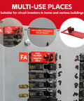 E Series Fire Alarm Lockout Kit 20 Pack installed on electrical panel to prevent accidental alarm shutdown in facilities
