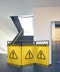 Caution Symbol Foldable Safety Barricade With High Visibility Red Panels, 3 Foot Lightweight Portable Barrier in building lobby