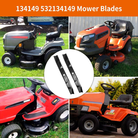 21 Inch Mulching Mower Blades For Husqvarna Poulan Pro Craftsman 42 Inch Deck Replacement shown with various mowers