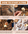 How to use Beast Fire Starter Survival Kit With Four Ferro Rods in different steps for camping and outdoor adventures.