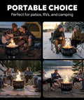 17 Inch Compact Propane Fire Pit With 58000 BTU Lightweight Outdoor Heater in camping and RV settings