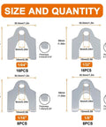 Auto Alignment Body Shim Kit, 48 Pc Universal U Shims Set for Camber and Body Part Adjustment, four sizes with measurements