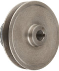 Heavy Duty Cast Iron Spring Pulley With Five Eighths Inch Bore Made For Classic V Belt Drives On Conveyors And Mixers Seven Inch O D front view showing the 5/8 inch bore