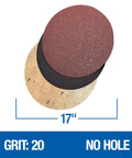 Seventeen-Inch Double-Sided Silicon Carbide Floor Sanding Discs No Hole Grit 36F Pack Of 20 for floor buffers and rotary machines