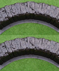 Two Piece Round Edge Concrete Molds For DIY Border Edging, ABS Plastic Log Edging Molds, Stone Look Border Molds on grass