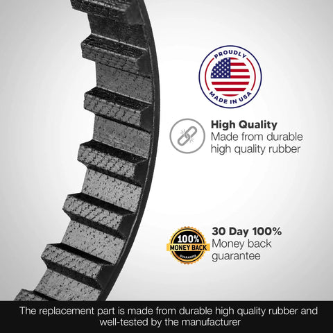 Heavy Duty Rubber Drive Belt Set Compatible With 315 173720 Jointer Planer Models Made In Usa close-up of durable rubber construction.