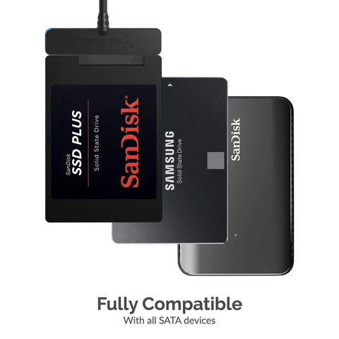 Usb 3.0 To 2.5 Inch Sata Drive Adapter Cable For Ssd And Hdd With Uasp Plug And Play Usb Powered External Converter For Laptop Storage, connected to 2.5-inch SATA SSDs