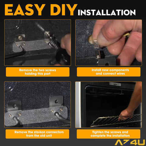 Steps for installing Oven Bake Element Replacement For GE Hotpoint Kenmore Ranges WB44K10005 WB44K10001, easy DIY guide.