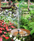 DIY Solar Fountain Pump 2.5W With Six Nozzles And Four Foot Water Pipe in garden bird bath