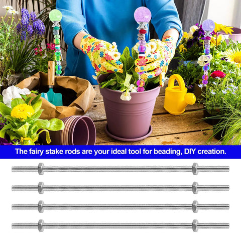 Stainless Steel 304 M4 Threaded Rods With Hex Nuts 10 Inch Long 24 Pack Beefy Garden Stake Hanger in gardening setup