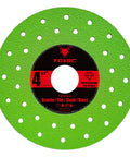 4-1/2 Inch Diamond Cut Off Discs For Angle Grinder, Ultra-Thin Multi-Material Tile Cutter Blades, Great For Porcelain, Glass, Ceramic, Marble And Stone, 7/8 Inch Arbor, 3 Pack, Pro-Grade Durability And Long Life image showing close-up of disc with detailed surface.