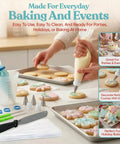 Versatile Big Time Premium 67 Piece Cookie Decorating Kit Featuring Royal Icing Tools, piping bags, and spatula for baking.