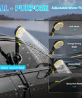 Handheld Camping Shower With Quick Immersion Heating And 6000mAh Rechargeable Grip Featuring Bright Digital Display showing adjustable water flow modes.