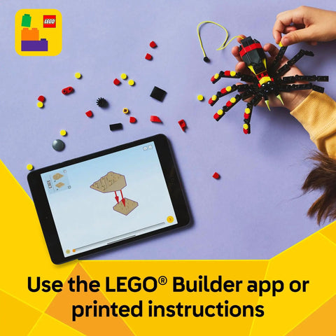 Awesome Building Kit Featuring Rad Spider Scorpion And Snake Models Hella Fun Creative Playset For Kids Ages 7 Plus, with colorful LEGO bricks and app.
