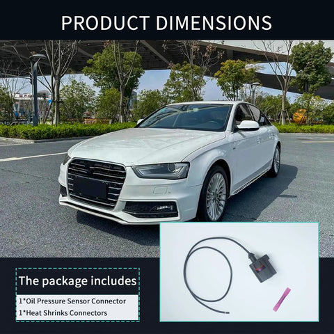 Oil Pressure Sensor Connector Pigtail 1J0973081 for VW Audi shown with car and included connectors