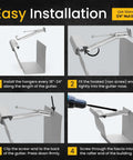 Installation steps for 6 Inch Gutter Hangers Quick Mount Heavy Duty Hidden Brackets with Pre Assembled Inserted Gutter Screws